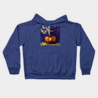 halloween cat pumpkin Kids Hoodie